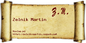 Zelnik Martin névjegykártya
